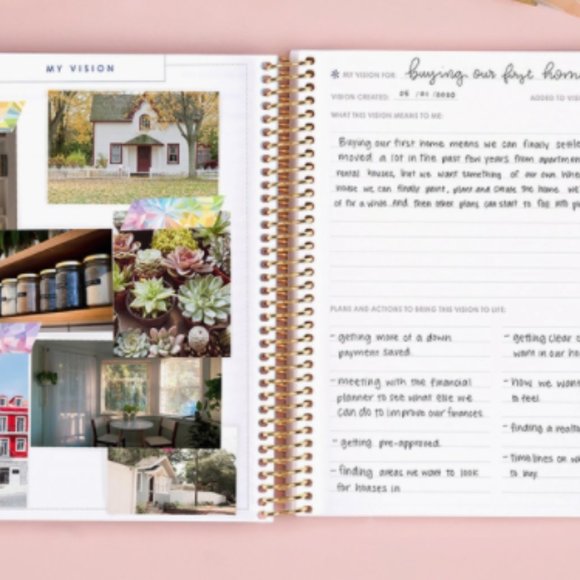 Erin Condren Prompted Coiled Vision Journal - Metallic Platinum - Picture 3 of 3